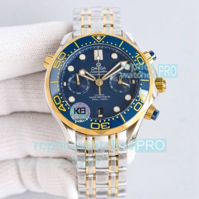 TVS Factory Super Clone Omega Seamaster 300M Chronograph Two-tone Steel Watch 